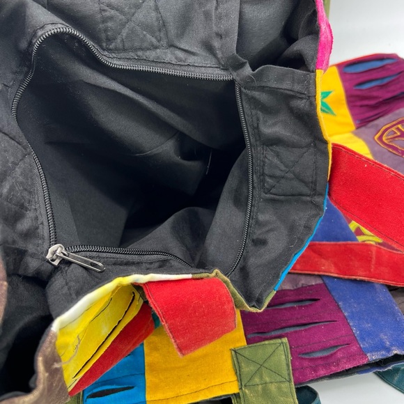 Colorful patchwork hippie tote bag - Picture 8 of 16